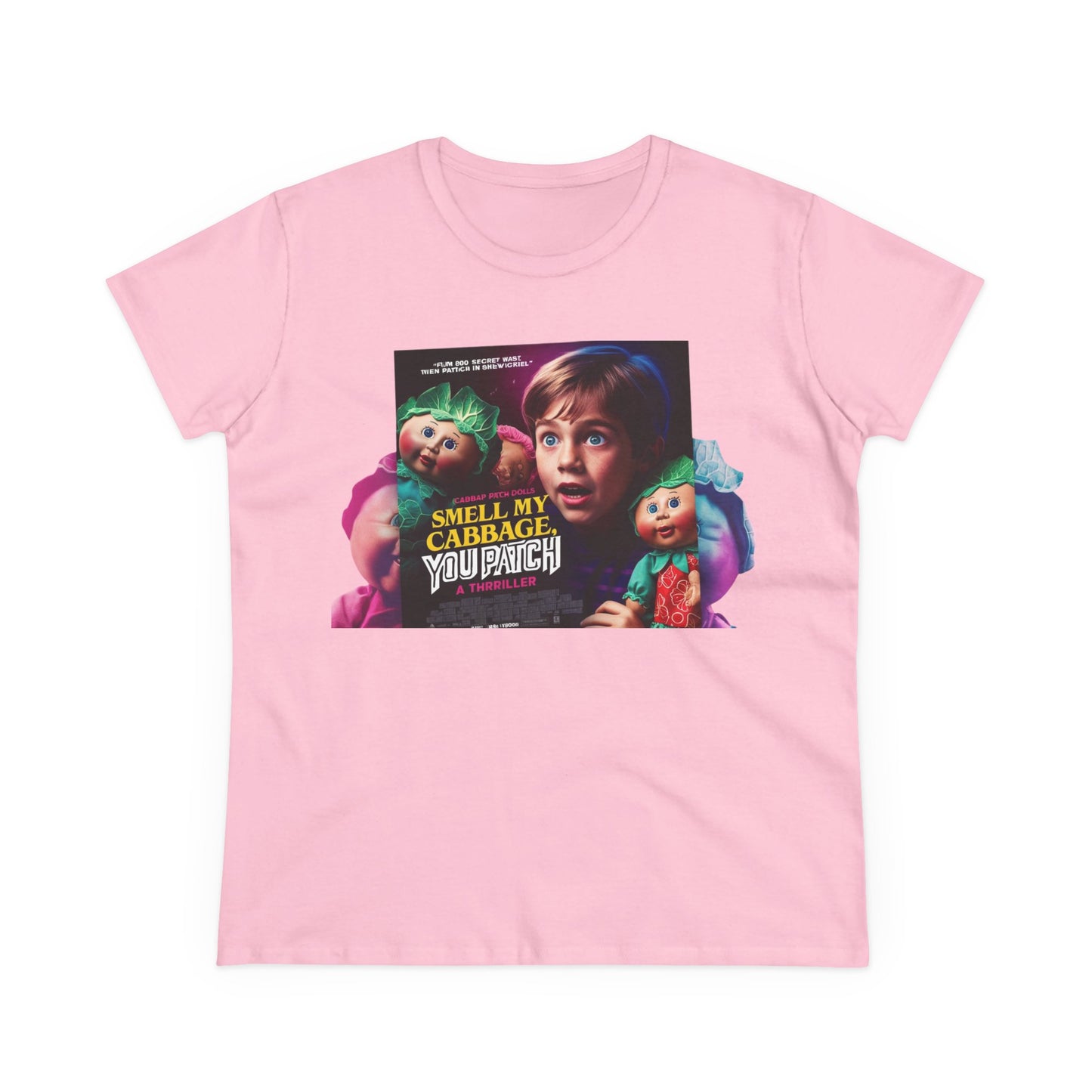 Women's Midweight Cotton Tee - "Smell My Cabbage, You Patch" Vintage-Inspired Graphic Tee