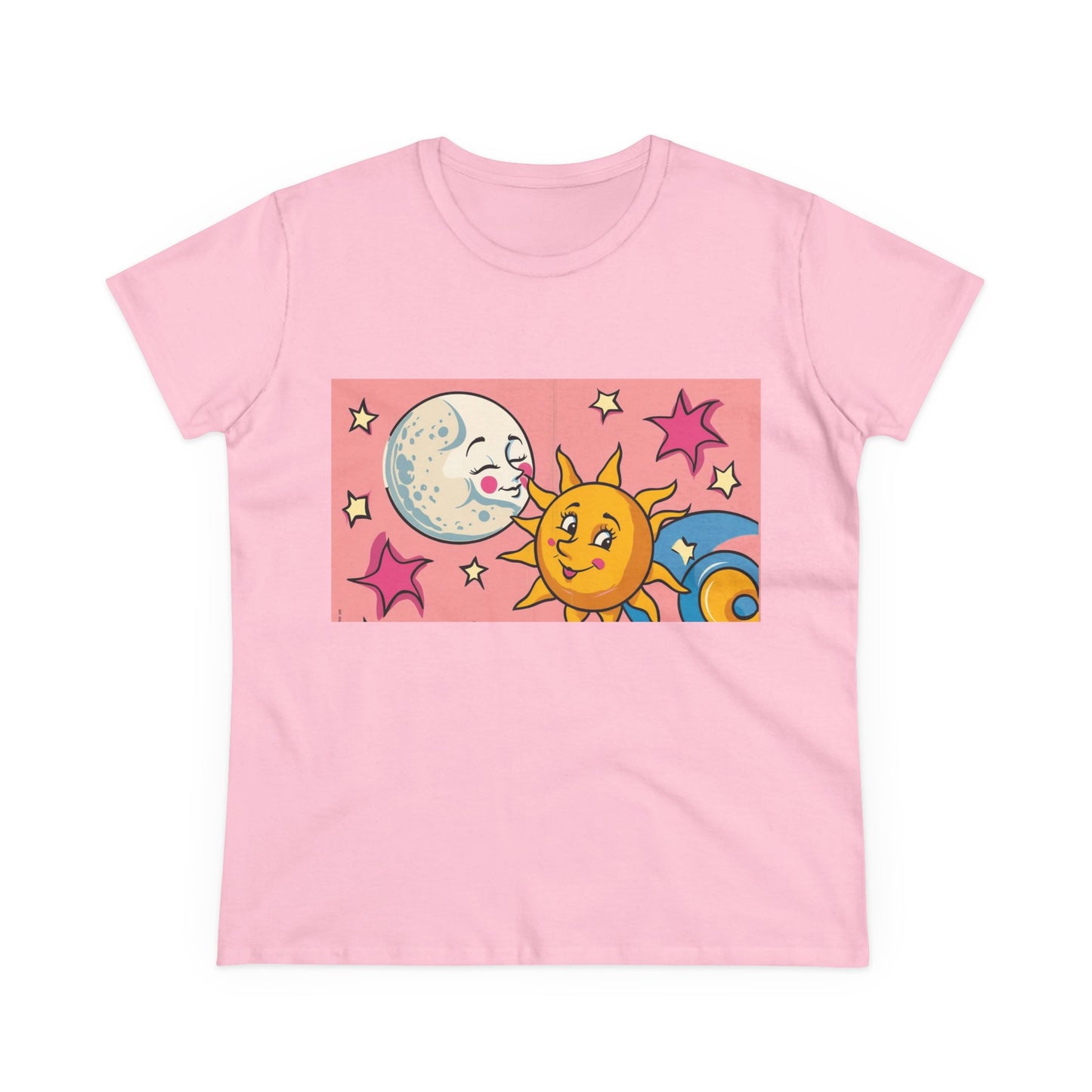 Tee Moon Kissing the Sun Print Women's Cotton