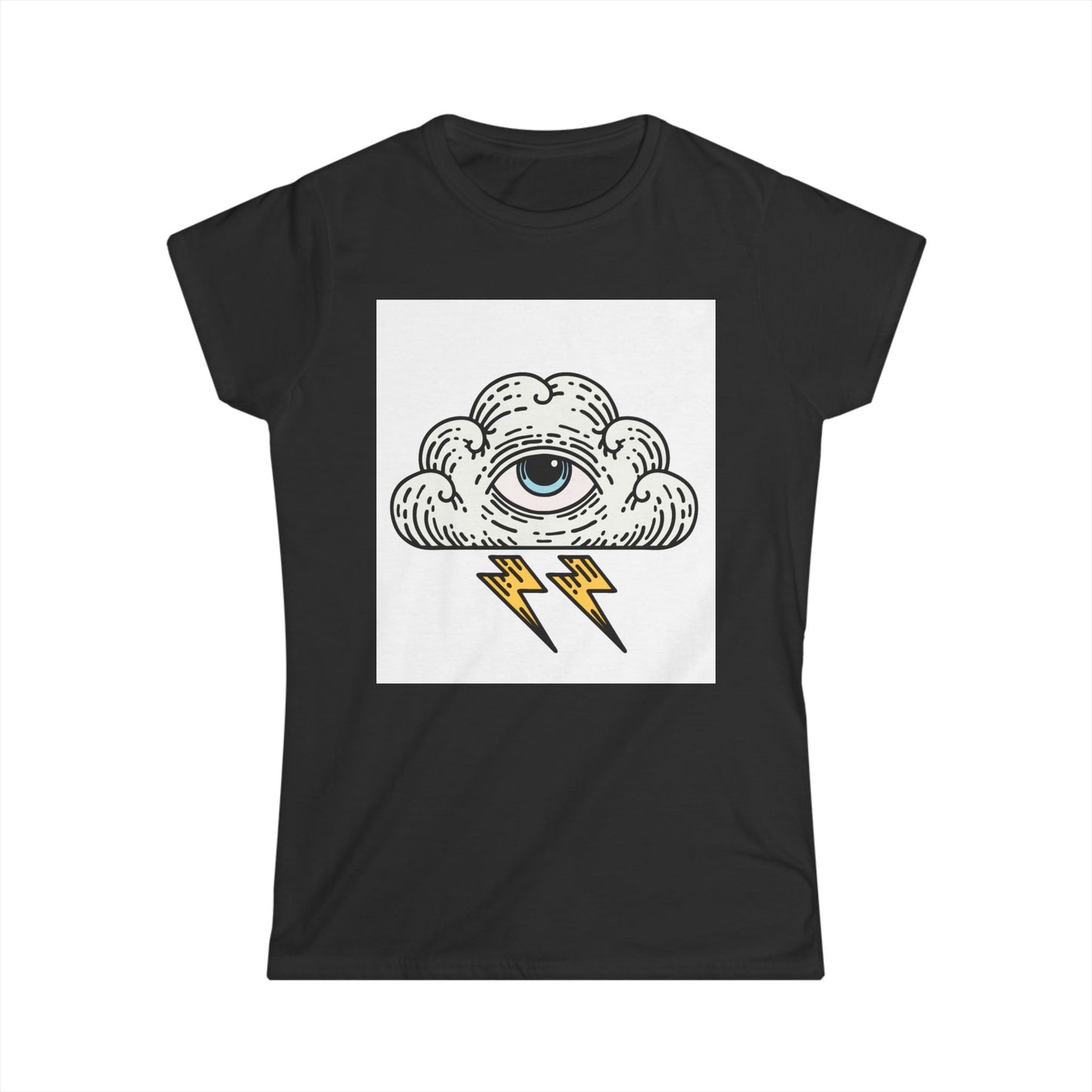 Mystical Eye & Lightning Women's Softstyle Tee - Casual Graphic Shirt