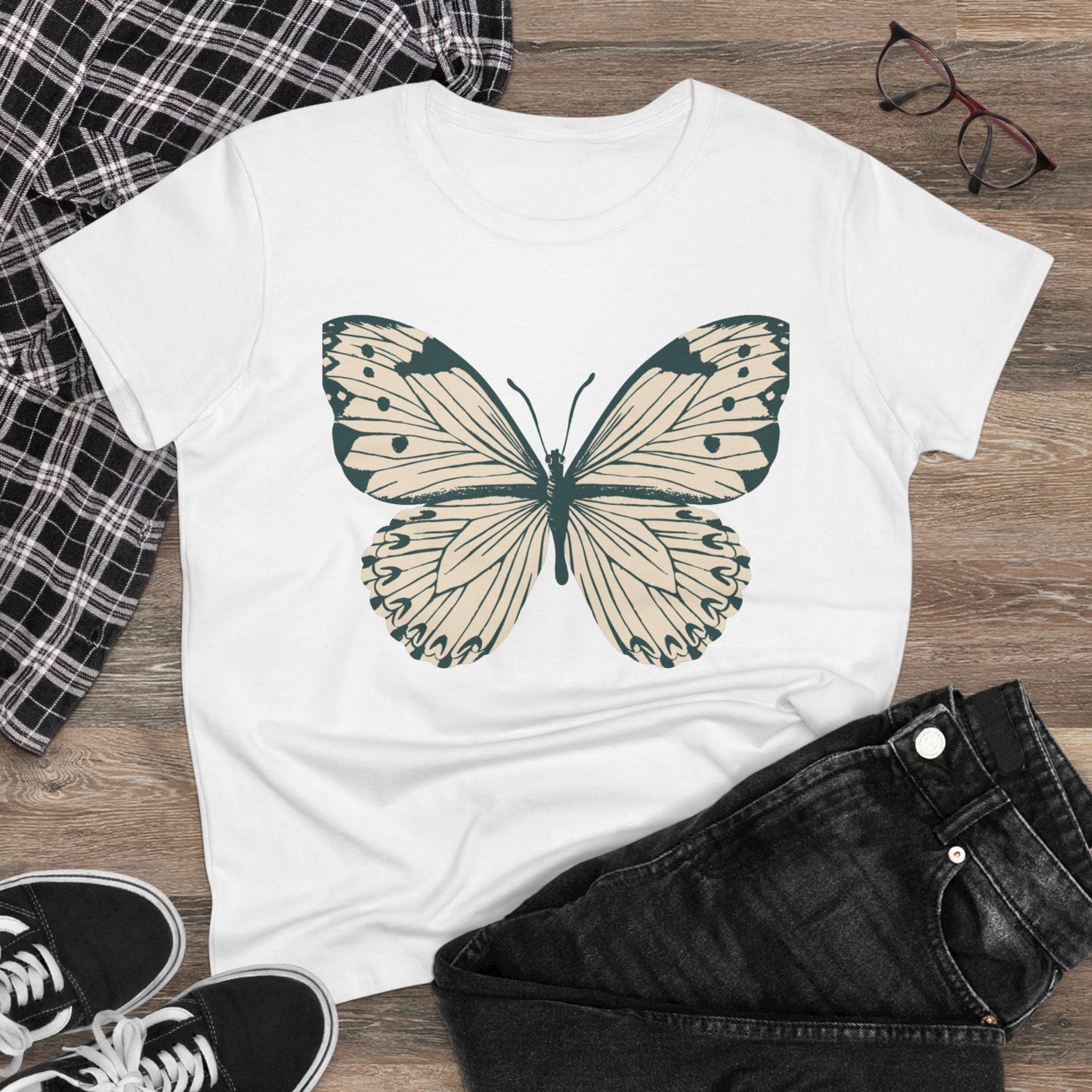 Women's Midweight Cotton Tee Butterfly