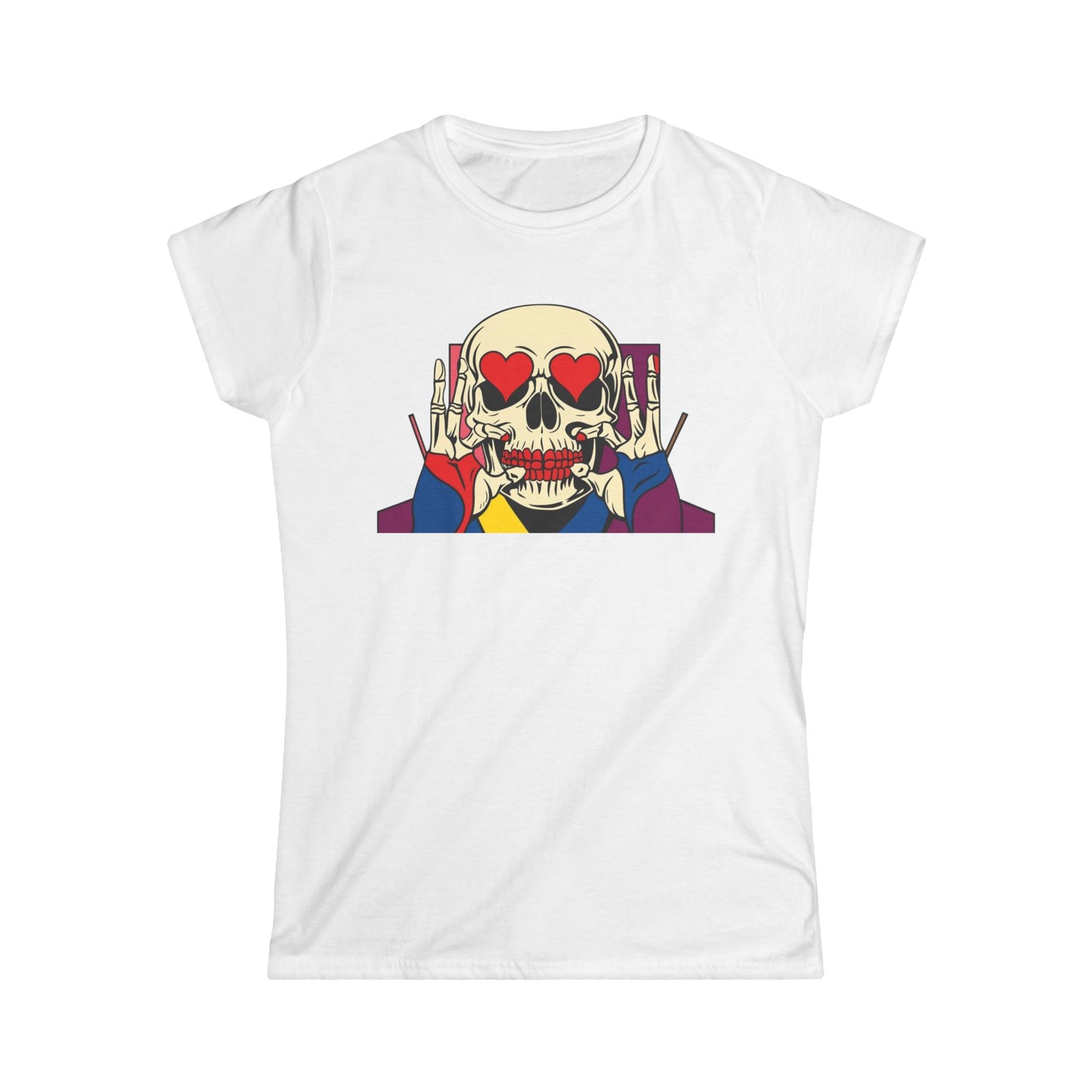 Skull Heart Women's Tee - Quirky Graphic T-Shirt for Casual Wear