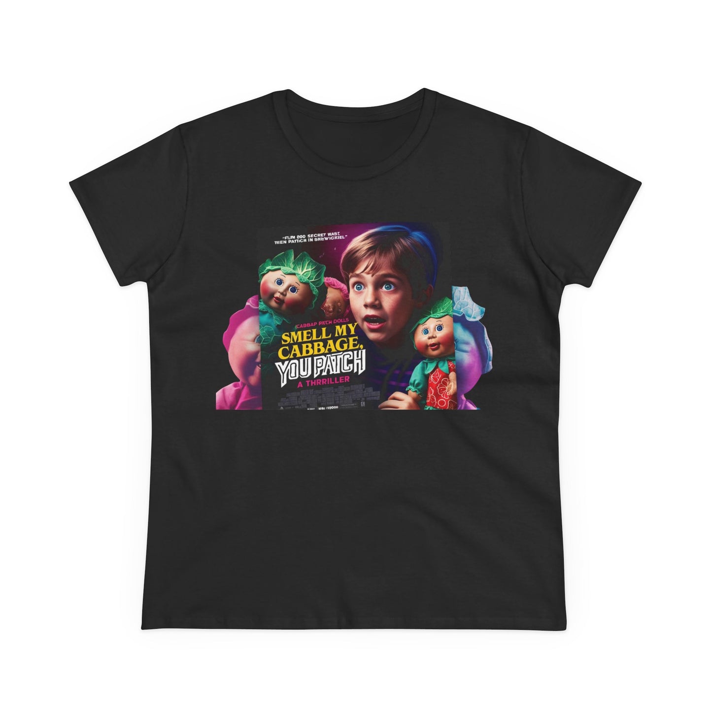 Women's Midweight Cotton Tee - "Smell My Cabbage, You Patch" Vintage-Inspired Graphic Tee