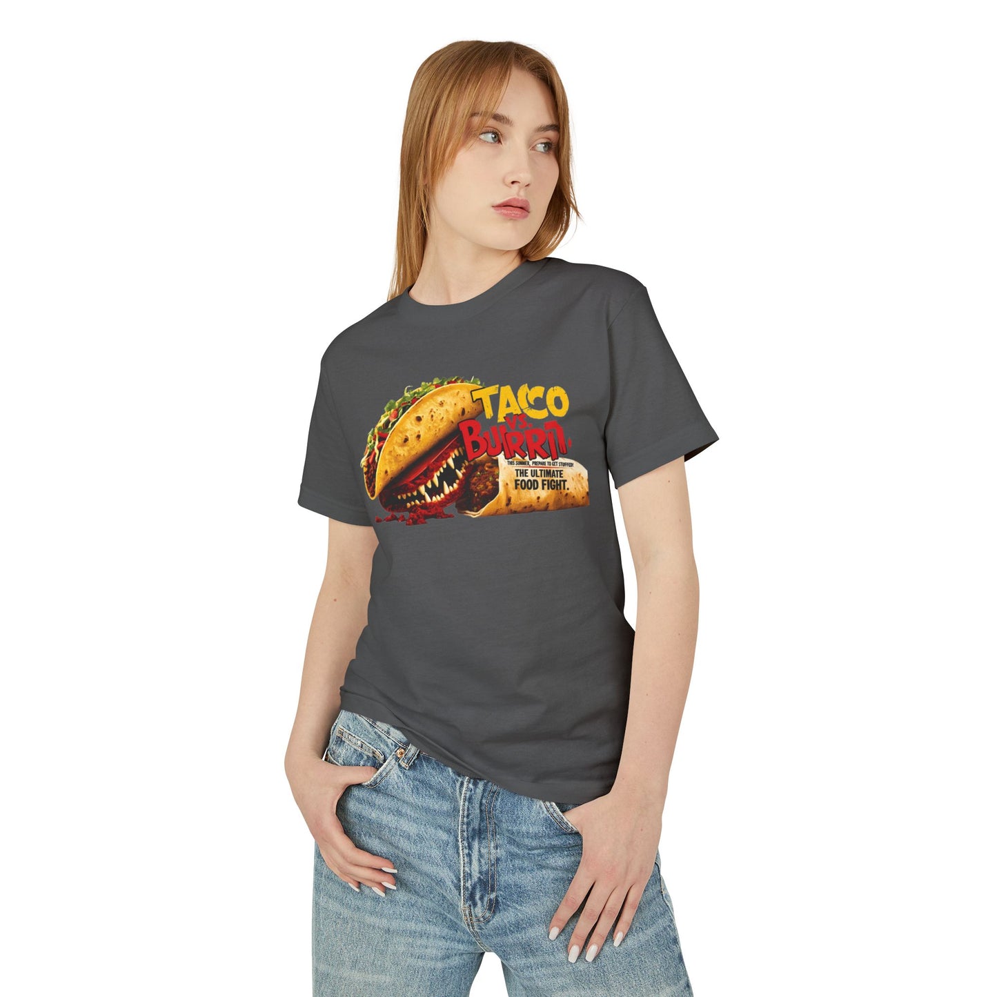 Taco vs Burrito Graphic Tee - Unisex Heavyweight Cotton T-Shirt