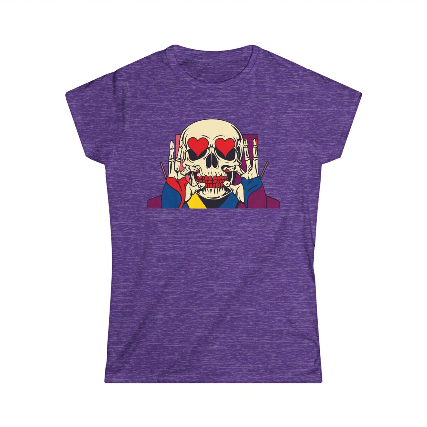 Skull Heart Women's Tee - Quirky Graphic T-Shirt for Casual Wear