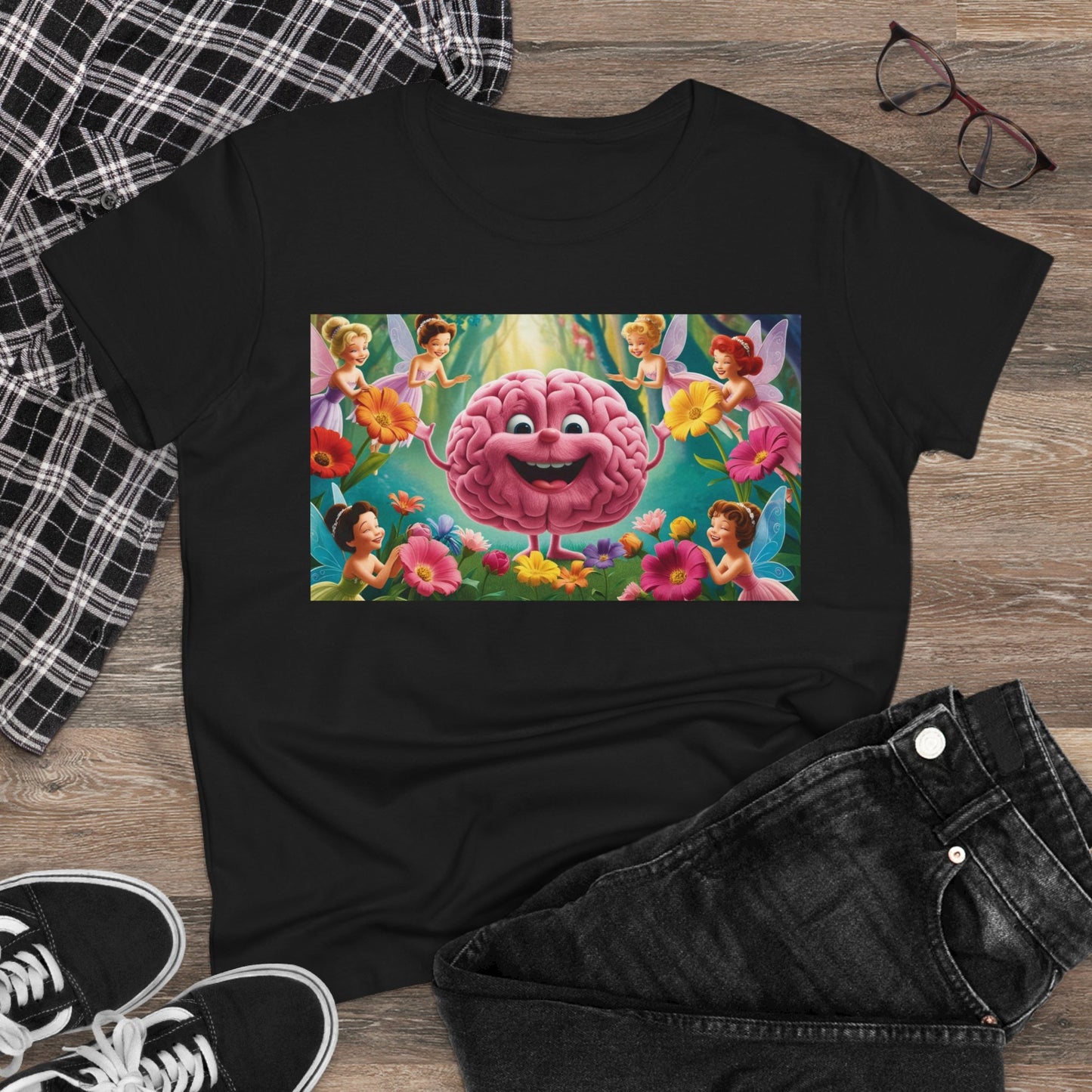 Cotton Tee with Happy Mind Design