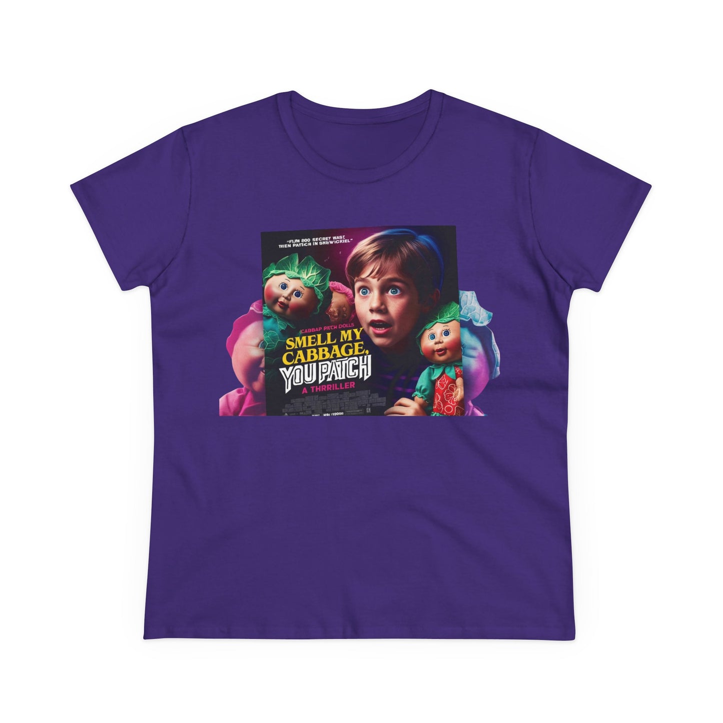 Women's Midweight Cotton Tee - "Smell My Cabbage, You Patch" Vintage-Inspired Graphic Tee