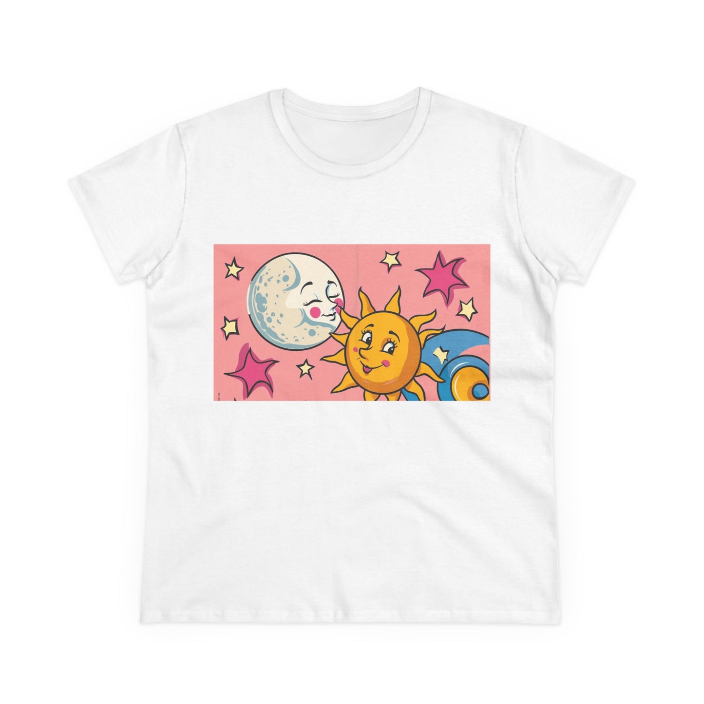 Tee Moon Kissing the Sun Print Women's Cotton