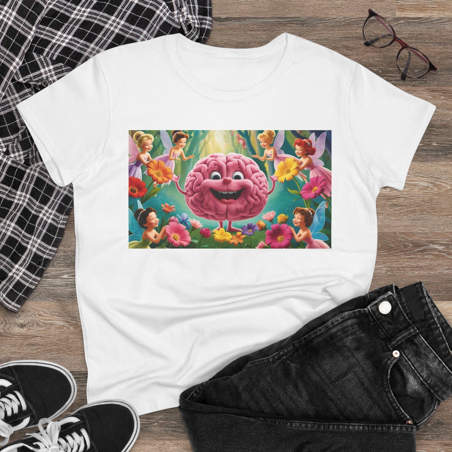 Cotton Tee with Happy Mind Design