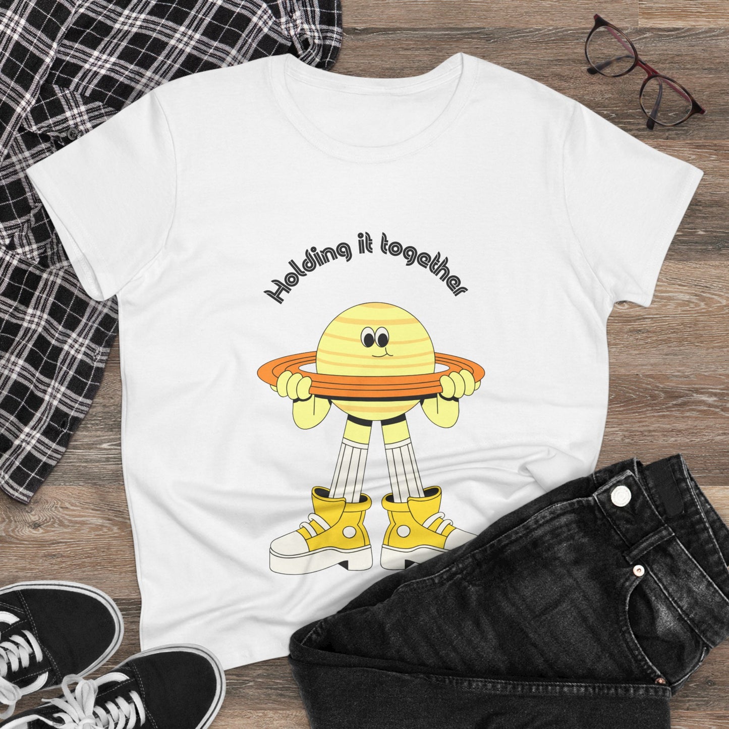 Holding It Together Whimsical Satire Tee, Fun Graphic T-Shirt, Unique Gift for Space Lovers, Astronomy Enthusiasts