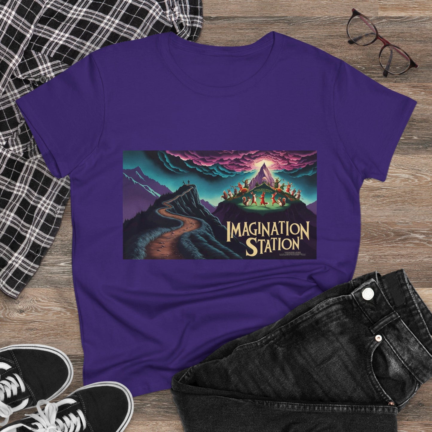 Imagination Station Graphic Tee for Women - Midweight Cotton T-Shirt