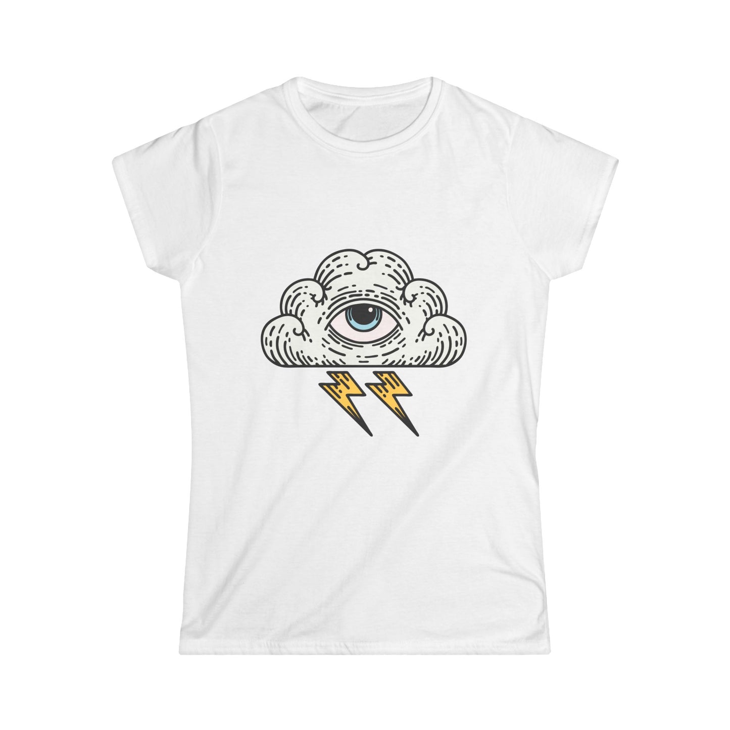 Mystical Eye & Lightning Women's Softstyle Tee - Casual Graphic Shirt