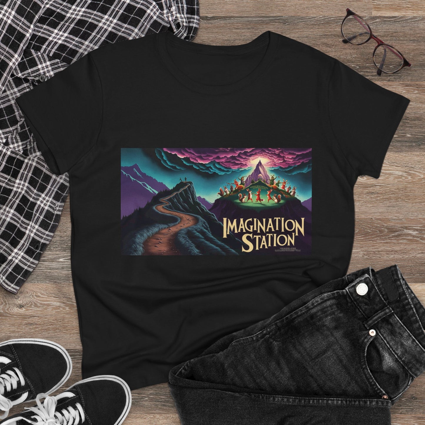 Imagination Station Graphic Tee for Women - Midweight Cotton T-Shirt