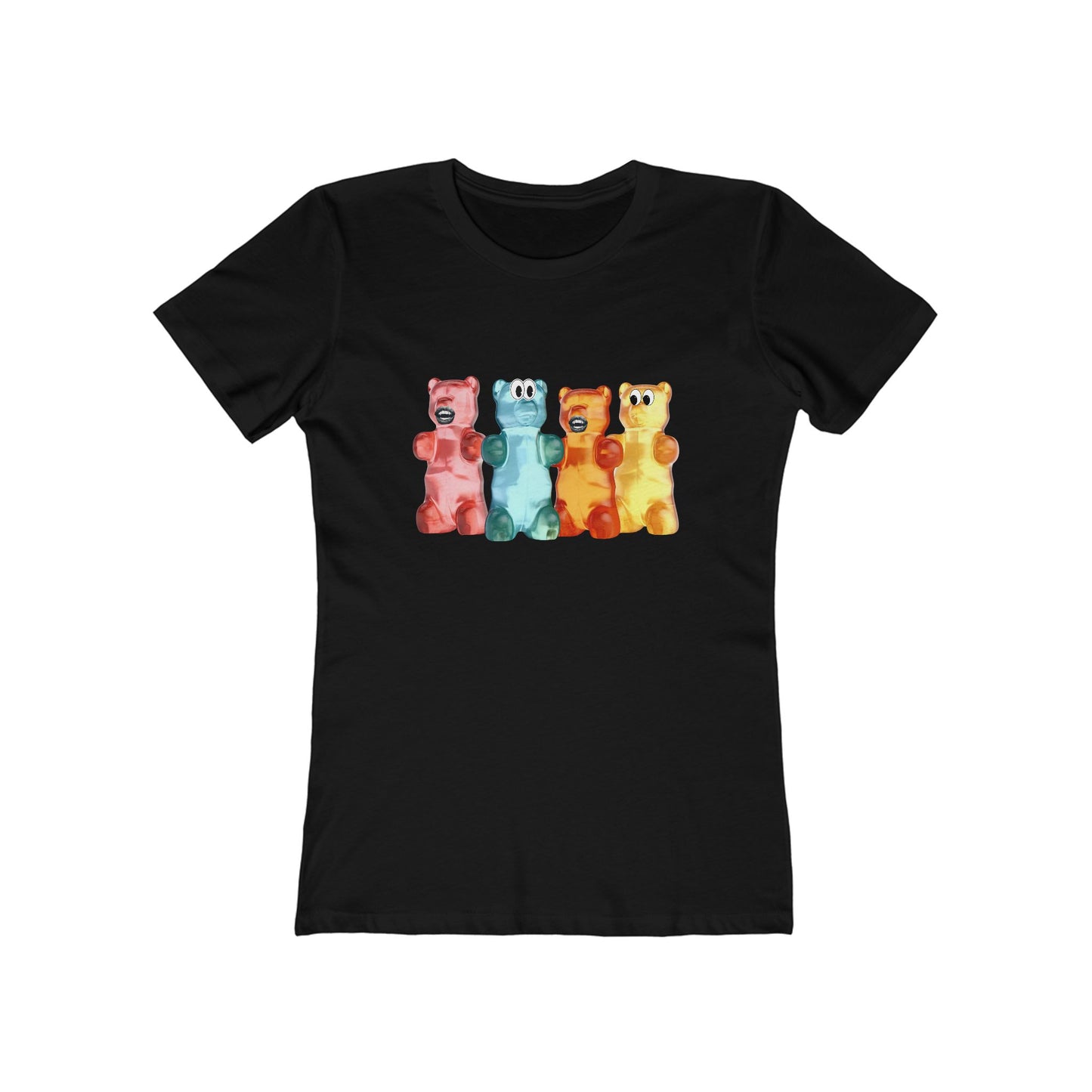 Women's Boyfriend Tee - Scary Gummy Bear Friends