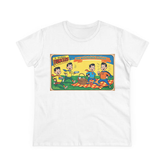 Vintage Funcles Women's Cotton Tee - Retro Graphic Shirt