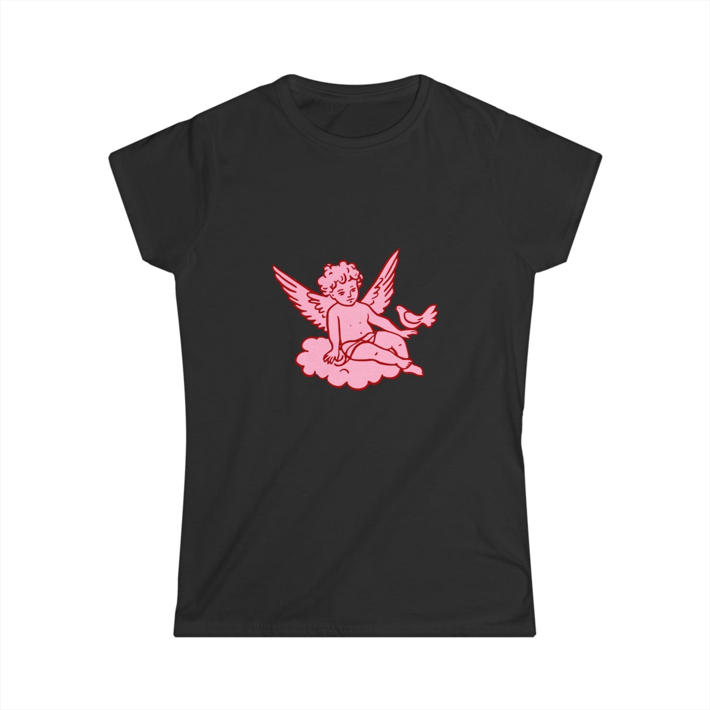 Pink Cherub Graphic Tee — Angel Cupid Design Women’s T-Shirt