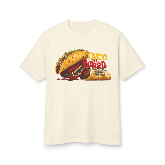 Taco vs Burrito Graphic Tee - Unisex Heavyweight Cotton T-Shirt