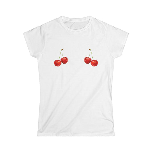 Women's Cherry Graphic Tee - Cute Summer Style