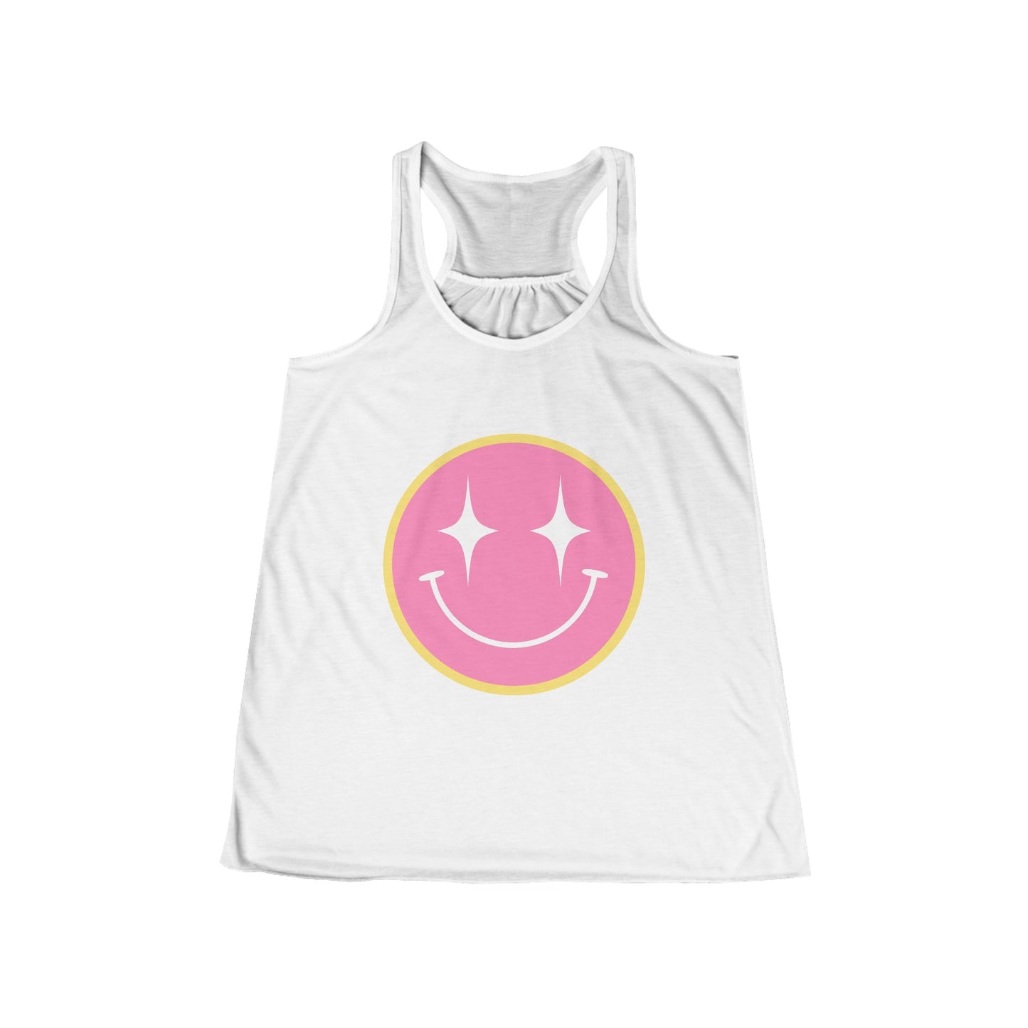 Women's Flowy Smiley Face Racerback Tank