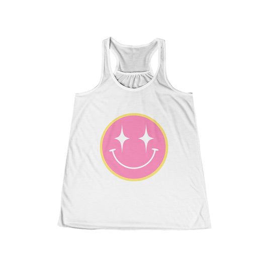 Women's Flowy Smiley Face Racerback Tank