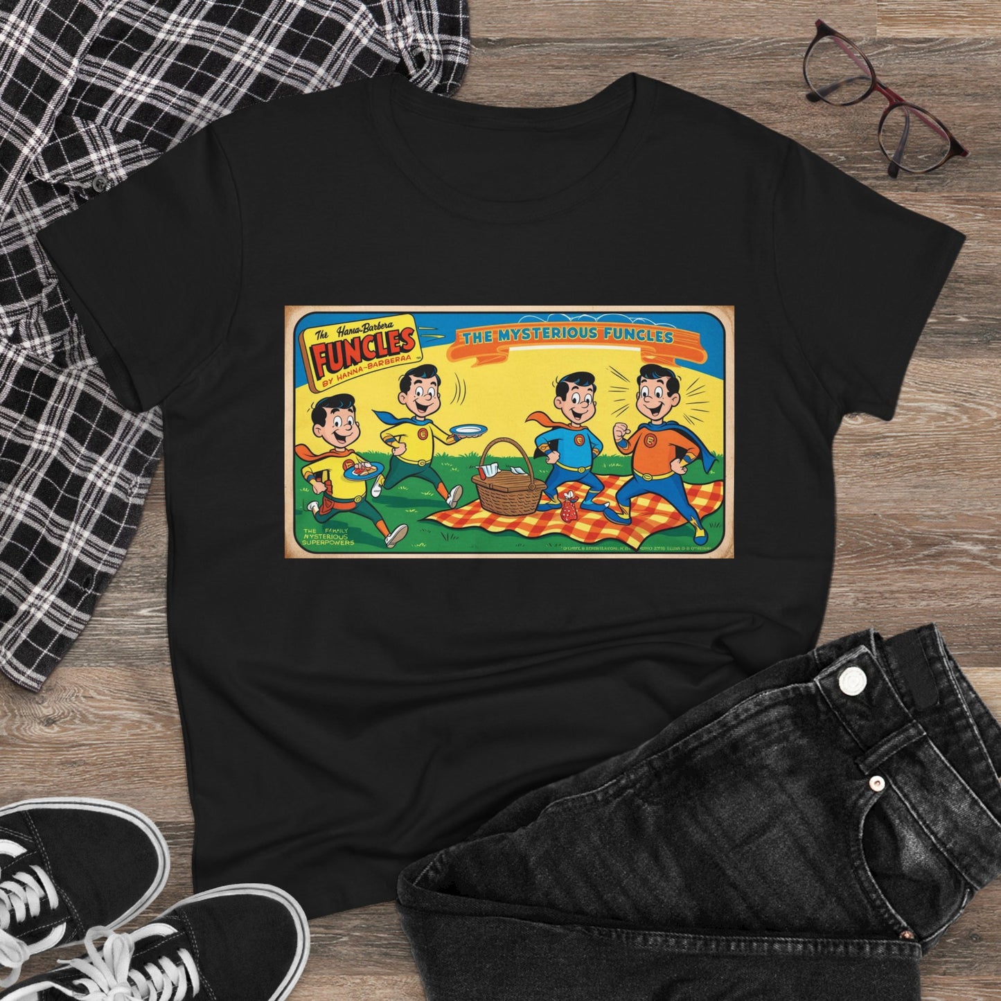 Vintage Funcles Women's Cotton Tee - Retro Graphic Shirt