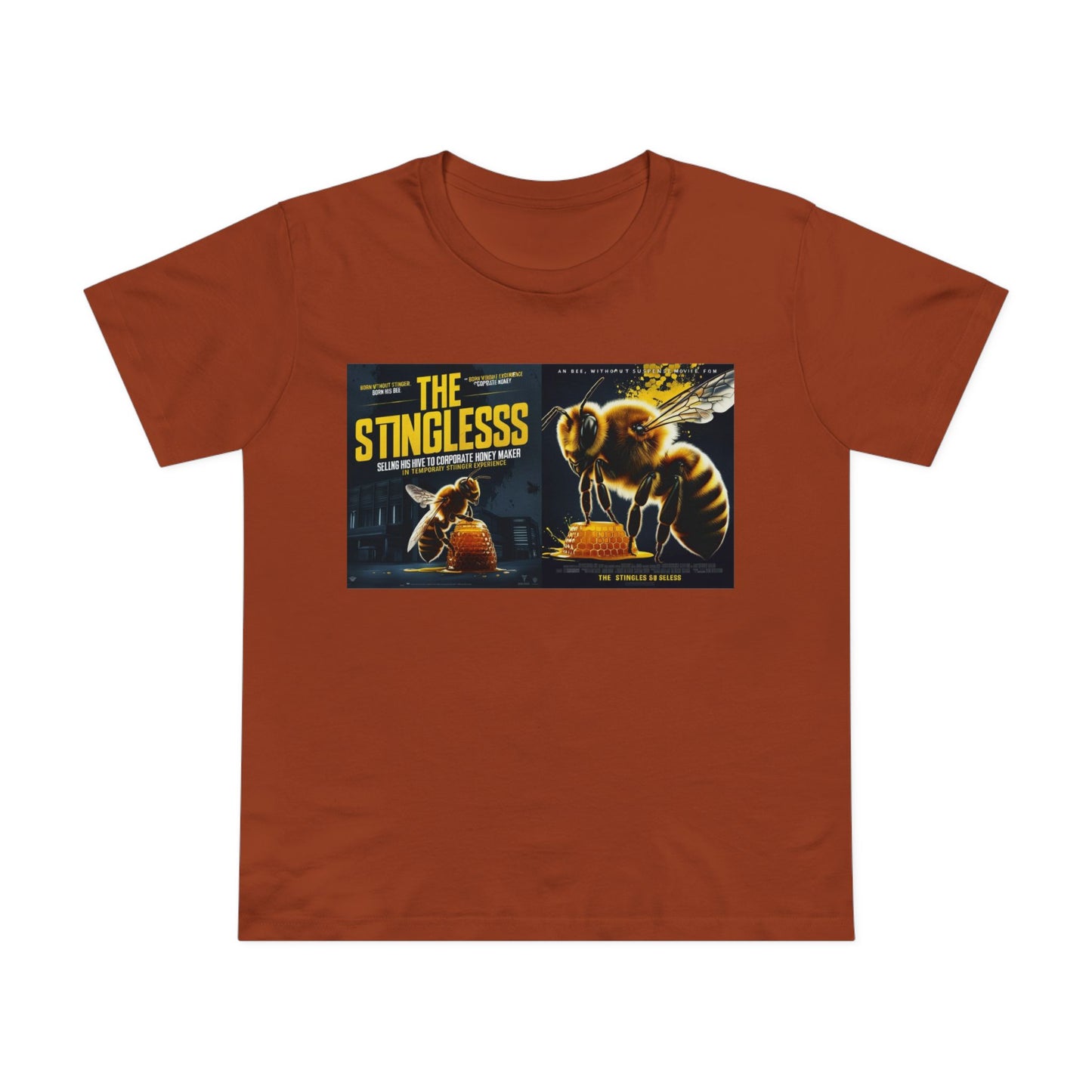 The Stingless Women’s Maple Tee – Fun Retro Design for Bee Lovers