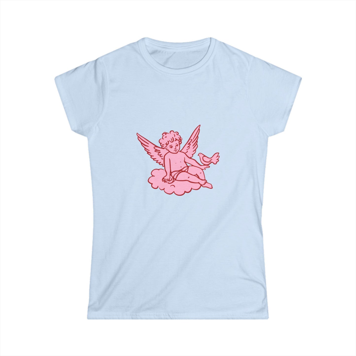 Pink Cherub Graphic Tee — Angel Cupid Design Women’s T-Shirt