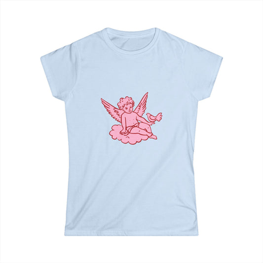 Pink Cherub Graphic Tee — Angel Cupid Design Women’s T-Shirt