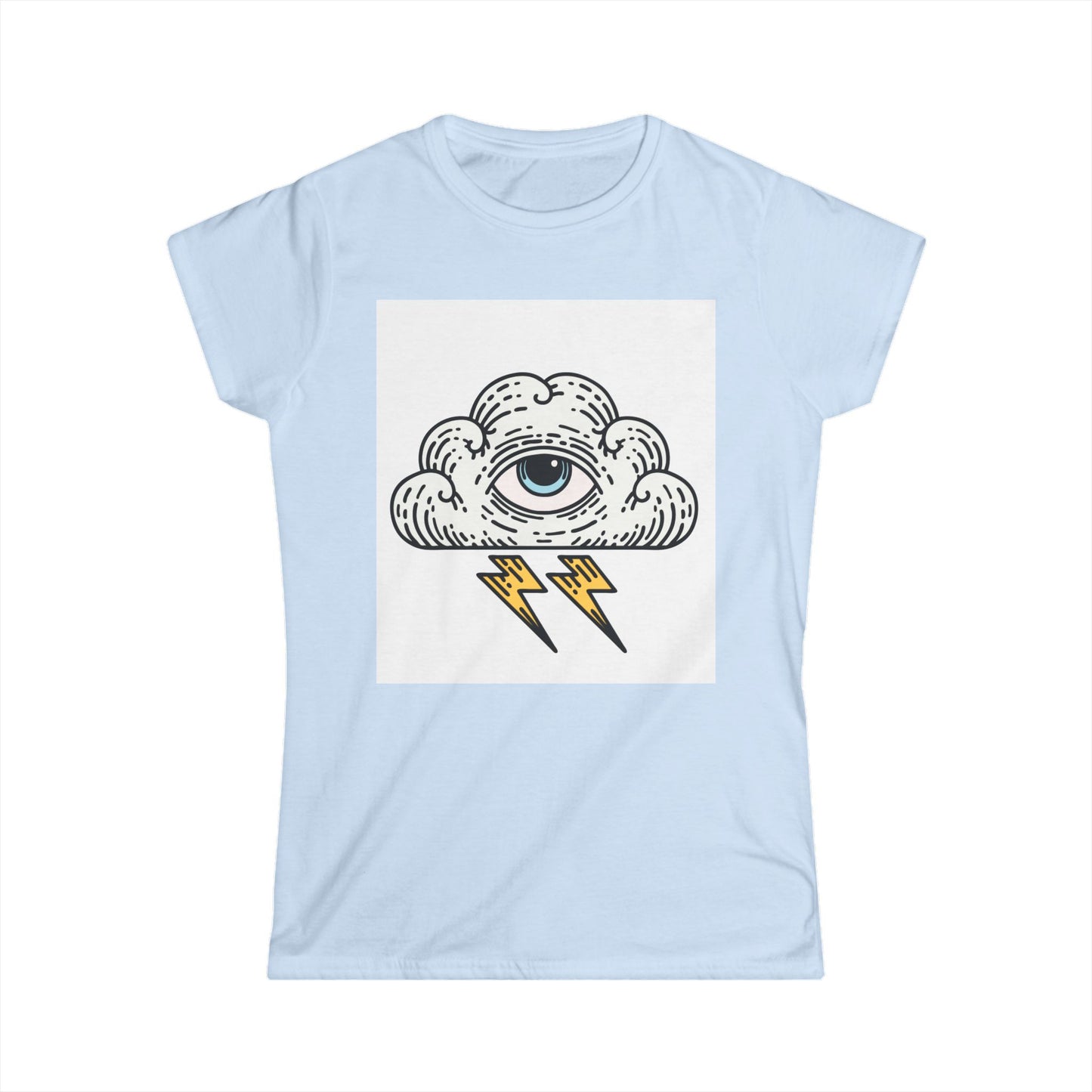 Mystical Eye & Lightning Women's Softstyle Tee - Casual Graphic Shirt