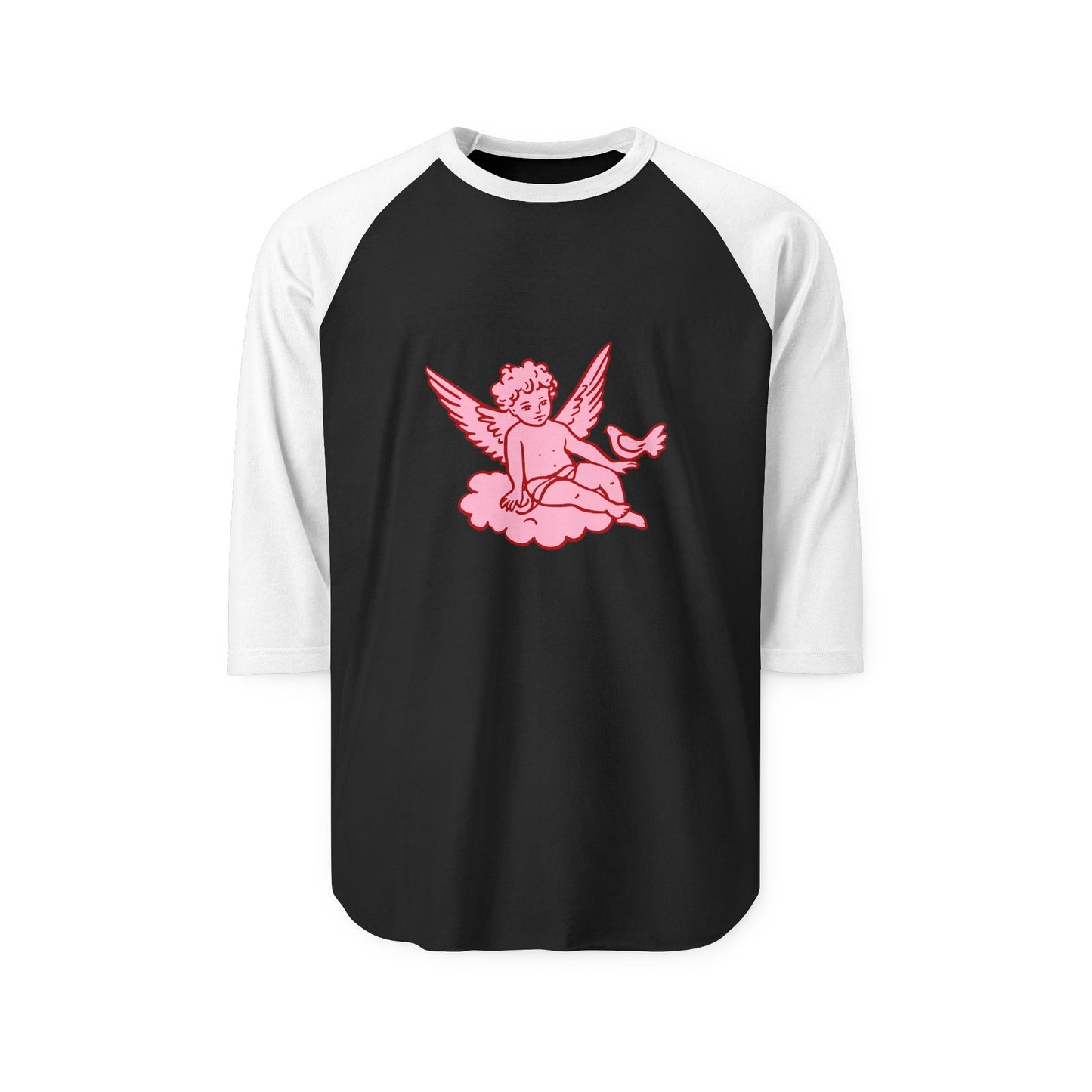 Unisex Three-Quarter Sleeve Cherub and BirdRaglan Shirt