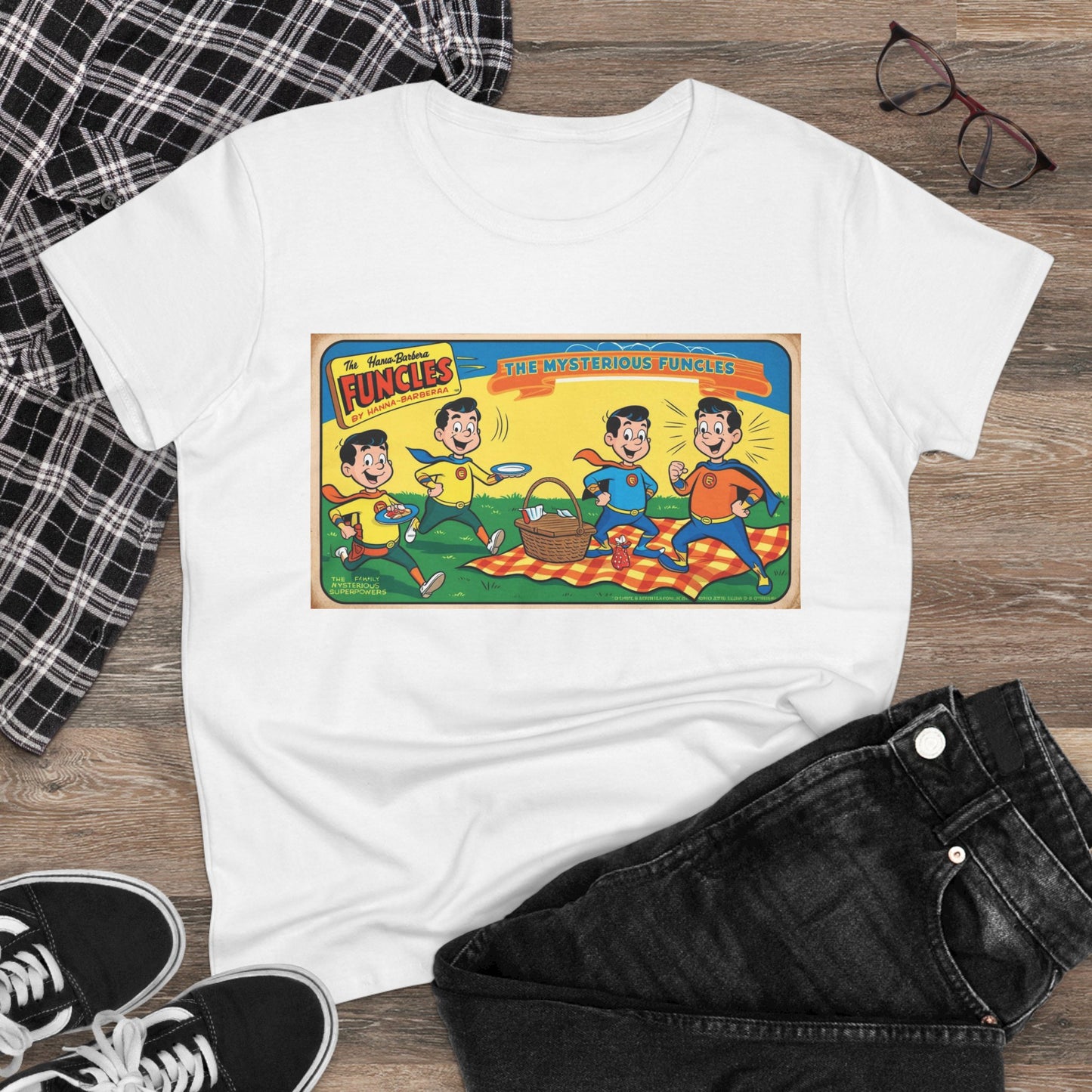 Vintage Funcles Women's Cotton Tee - Retro Graphic Shirt