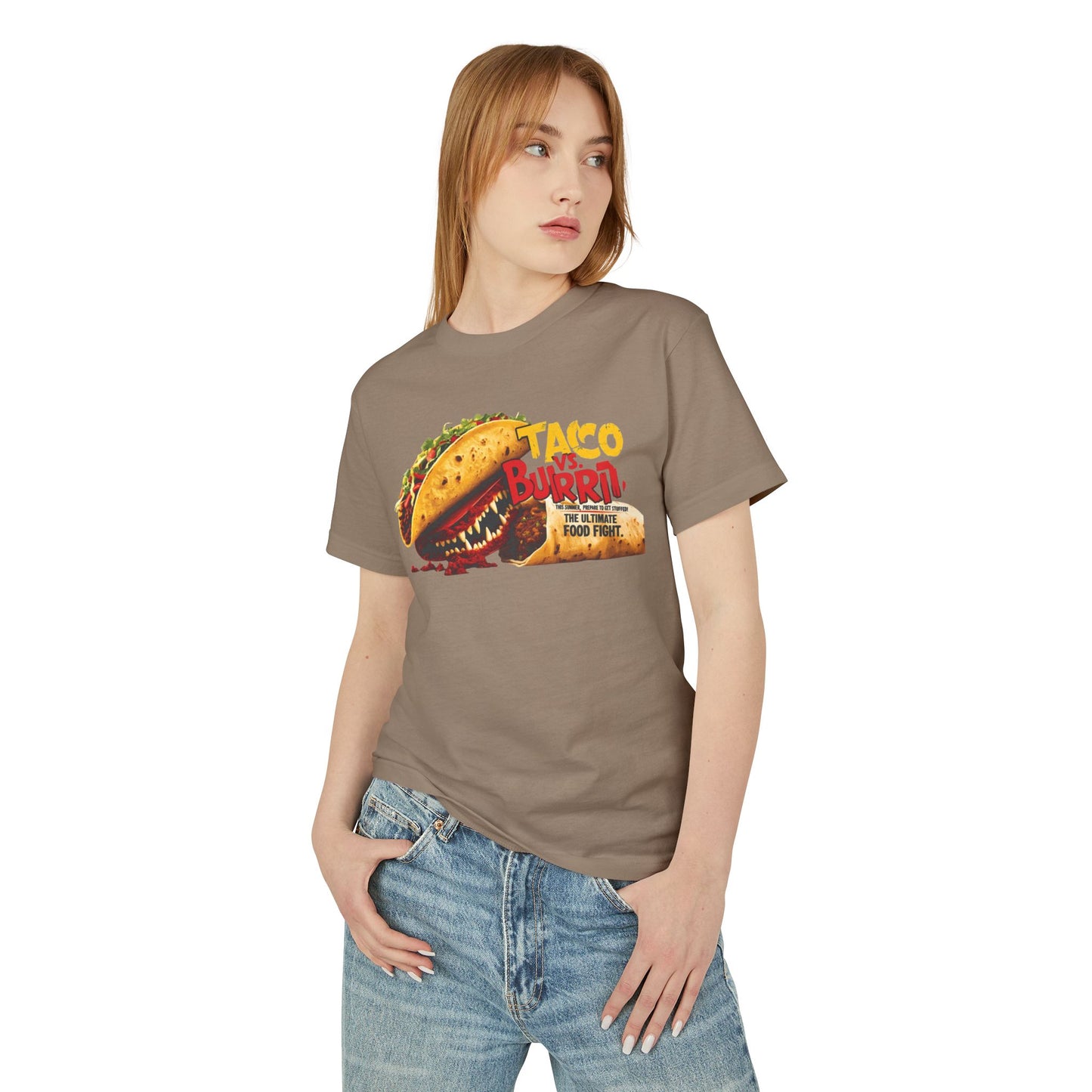 Taco vs Burrito Graphic Tee - Unisex Heavyweight Cotton T-Shirt
