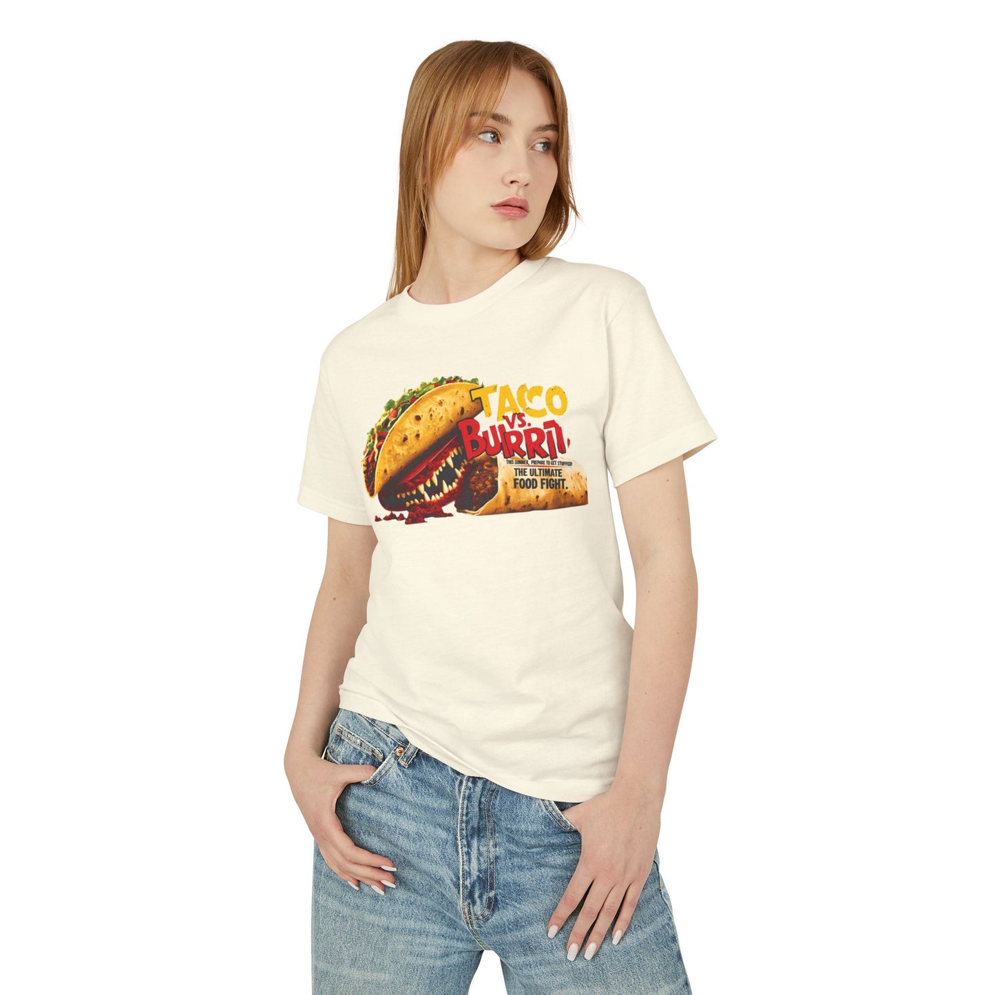 Taco vs Burrito Graphic Tee - Unisex Heavyweight Cotton T-Shirt