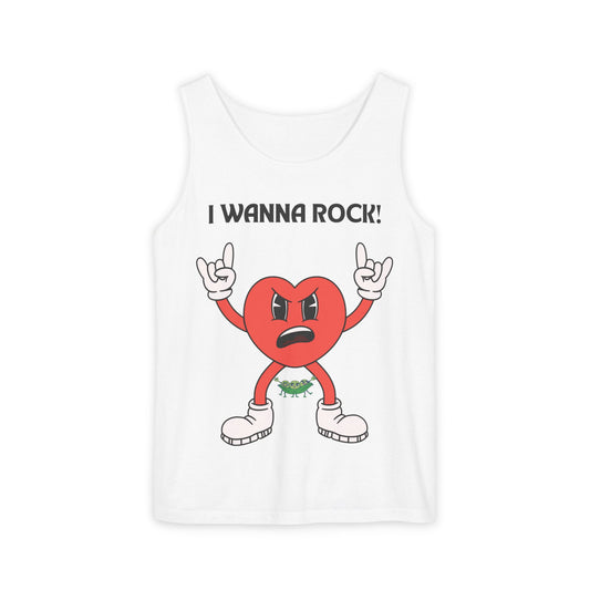 Rocking Heart Unisex Tank Top | Fun Summer Tee, Music Lover Gift, Festival Wear, Workout Top, Graphic Fashion