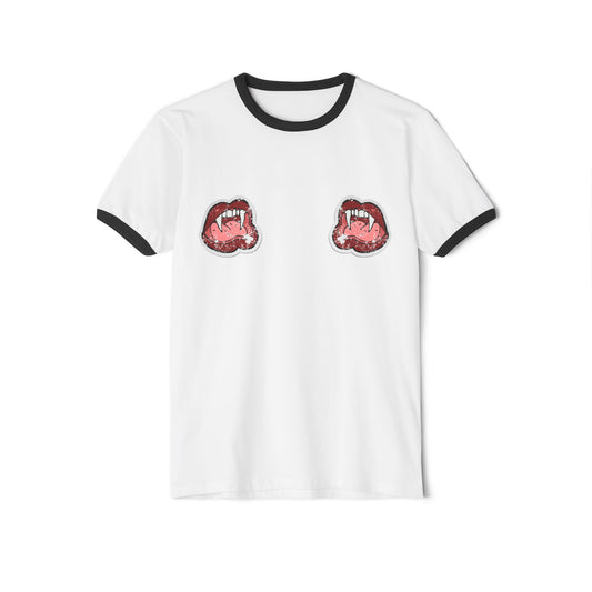 Sexy Lips Unisex Ringer Tee