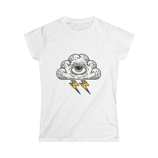 Mystical Eye & Lightning Women's Softstyle Tee - Casual Graphic Shirt
